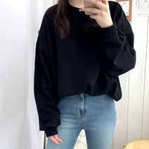 다꾸앙 여성용 오버핏 퍼밋 무지 맨투맨 티셔츠 D09DKA_YA3099