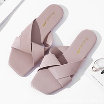 charis 여성용 심플 꼬임 스트랩 컬러 샌들 슬리퍼