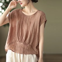 레몬소울 하이포 빅사이즈 주름 반팔 블라우스