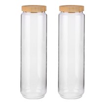 미아앤리암 원목 뚜껑 내열유리 밀폐보관용기, 2개, 1500ml