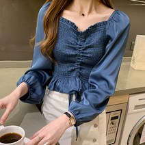 루나걸 뮤즈 셔링 긴팔 블라우스