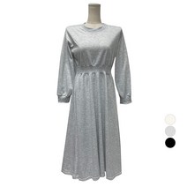 플랜데이 여성용 데일리룩 빅사이즈 편한 허리밴드 롱 원피스