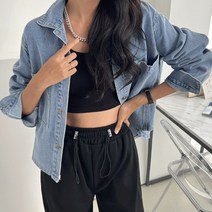 시크폭스 여성용 뮤트 언발데님자켓