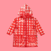 베네통키즈 여아용 하트체크 레인코트 QCETP3211RD