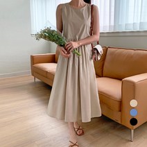 바블링브룩 여성용 루즈핏 포켓 나시 롱 원피스