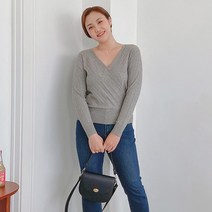 로미스토리 빅사이즈 골지 랩 니트