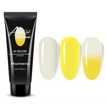 스위스녹스 셀프 네일 인조 손톱 연장 재료 온도 열 반응 폴리젤 15ml, 1개, 옐로우