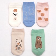 위삭스앤파파맘 아동용 곰곰이 발목 양말 5종 세트