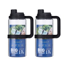 코멕스 스포츠 빅 트라이탄 물병 2p, 1.7L, 블랙