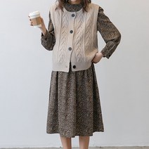 루나글램 임산부 라운드 넥 니트 조끼