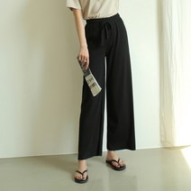 빼빼 여성용 데일리 밴딩 이지 와이드 니트 팬츠