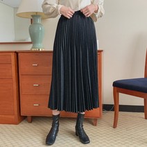 울 플리츠 롱 스커트 SK4214K1B
