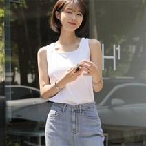 빼빼 여성용 스퀘어넥 민소매 티셔츠