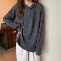 셀레네 여성용 스트립 루즈핏 후드티