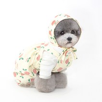 반려동물 피치패턴 멜빵 올인원, 핑크