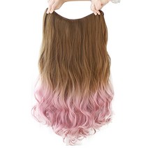 하이유니 옴브레 웨이브 펌 반가발 60cm, 베이비핑크 + 라이트브라운, 1개