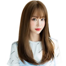 하이유니 볼륨 매직 펌 롱 헤어 통가발 57cm + 가발망 + 거치대 세트, 허니브라운, 1세트