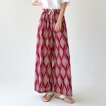 플랜데이 여성용 데일리 시원한 날개 밴딩 와이드 팬츠
