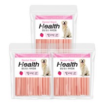 덴탈헬스 자이언트 애견 치석제거용껌, 딸기맛, 3개입