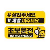 제제데코 초보운전 자동차 탈부착 자석 고휘도 반사 미디엄 스티커 E230 2종 세트 230 x 75 mm, EC048, EC062, 1세트