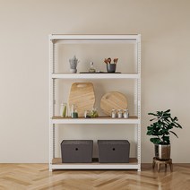 스피드랙 조립식 철제 앵글 선반 4단, 화이트