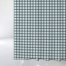 디자인수풀 샤워 커튼 SC653 L 1800 x 1880 mm + 스테인리스 고리 12p + 화이트 커튼봉 세트, 1세트, 멀티(혼합)컬러