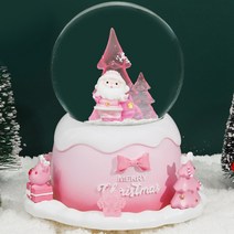 쿼르디 크리스마스 오르골 스노우볼 자동눈날림 전체 회전 서있는 산타 특대형, 혼합색상