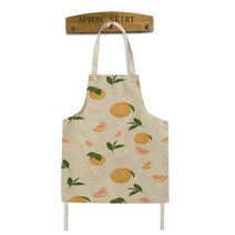 포포 오렌지 패턴 면 마 소재 앞치마 6 58 x 66 cm, 혼합색상, 1개