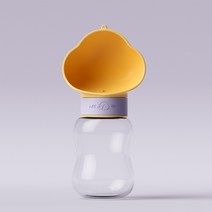 아티펫 반려동물 심플 휴대용 식수 물병, 옐로우(S), 1개