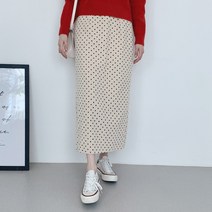 시크블랙 골데아 뒬밴딩 도트 골덴 롱 스커트 SK4055K19