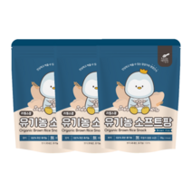 리틀스푼 유아용 유기농 소프트팡 쌀과자 30g, 현미맛, 3개