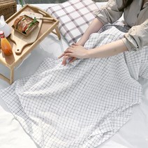 까사베르데 캐서린 체크 홑겹 블랭킷 세트