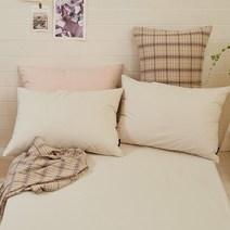 심플럭스 뽀송뽀송 숨쉬는 방수 베개커버 + 솜, 소프트베이지