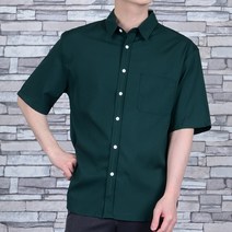 타운클로 남성용 여름스판 세미 오버핏 컬러 반팔 셔츠