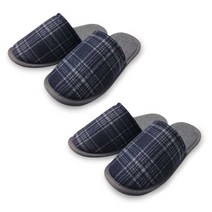 워셔블 체크 거실화 2p, 네이비, 2개