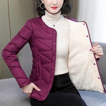 페이토 중년 여성용 플라워 슬림핏 패딩
