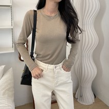 슈가펀 여성용 델리 소프트 기모티셔츠