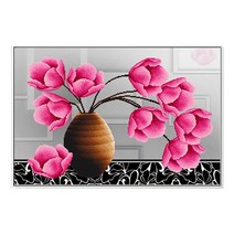 포원밀리언 꽃화분 액자 정물화 보석십자수 DIY 키트 50 x 40 cm, 핑크, 1세트