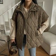 여성용 하이넥 스트링 스냅버튼 점퍼
