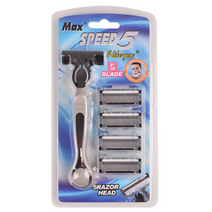 드위트리 MAX SPEED 5단 일회용 면도기 + 면도날 5p 세트 블랙, 1세트