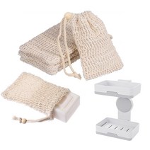 모나코올리브 프리미엄 바디스크럽 비누거품망 5p + 가로세로 비누받침대 화이트 세트, 1세트