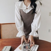 린다샵 룩티스 겹프릴 퍼프 블라우스 BL3831C11