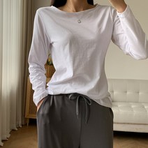 시크블랙 여성용 리오트 보트넥 긴팔티셔츠 T8467K1