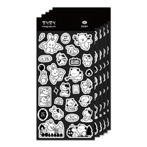 대시앤도트 뽀작뽀작 리무버블 흑백스티커, 5개, 02 환장콤비