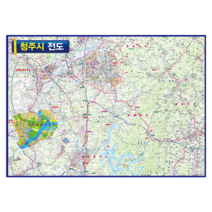 지도닷컴 충청북도 청주시 전도 코팅형 대 210 x 150 cm 대한민국지도, 1개