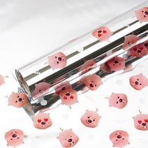 잔망루피 비닐 증착 롤 선물 포장지, 도트, 1개