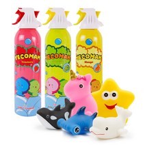 예꼬맘 유아용 버블펀 클렌저 촉감목욕놀이 딸기 200ml + 망고 200ml + 청포도 200ml + LED 목욕놀이 장난감 랜덤발송 5종 세트, 1세트