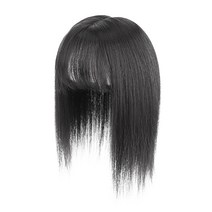 하이유니 스트레이트 펌 단발 정수리 탑커버 헤어피스 25cm, 1개, 네츄럴블랙
