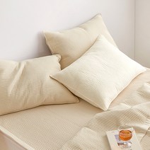 아이르 데일리즈 솔리드 워싱 줄누비이불 겸 패드, 소프트베이지