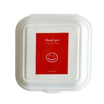 정사각 펄프 도시락 20p + 땡큐스티커 토마토 50p 세트, 혼합색상, 1세트